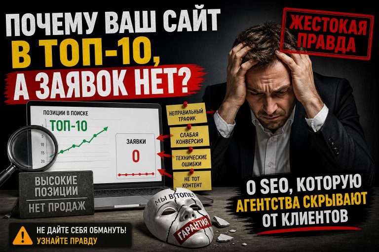 Почему ваш сайт в ТОП-10, а заявок нет? Жестокая правда о SEO, которую агентства скрывают от клиентов