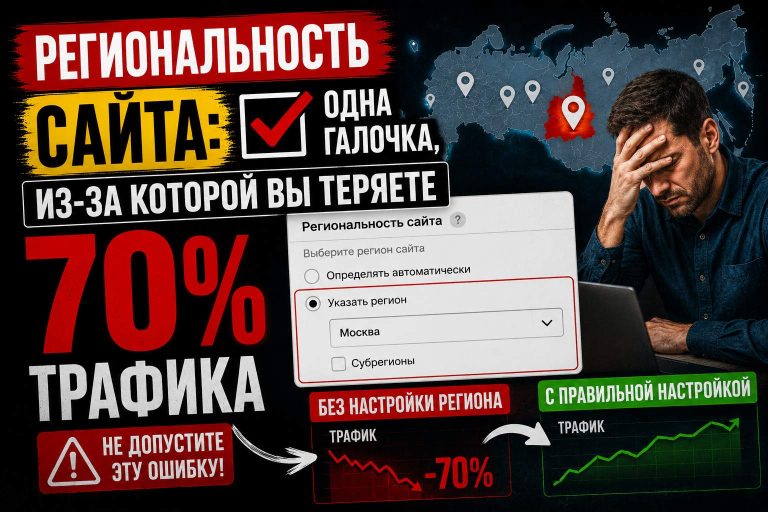 Региональность сайта: одна галочка, из-за которой вы теряете 70% трафика