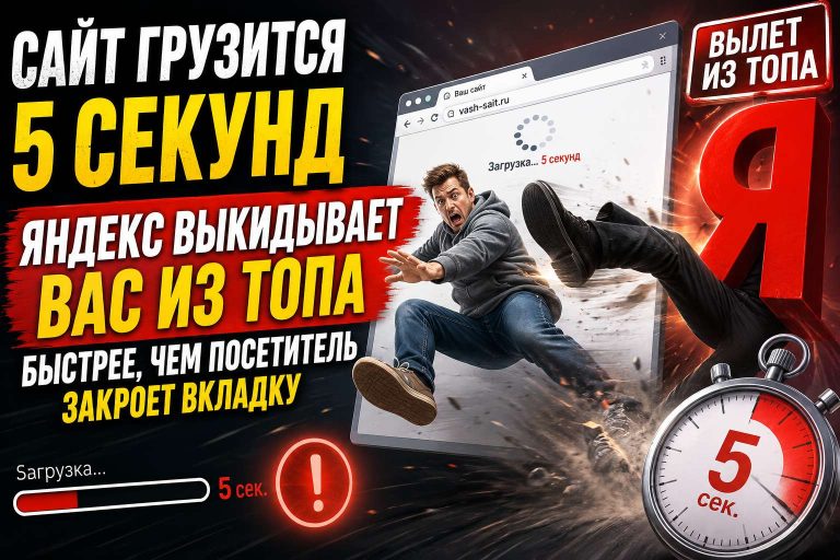 Сайт грузится 5 секунд — Яндекс выкидывает вас из ТОПа быстрее, чем посетитель закроет вкладку