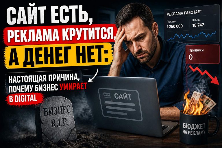 Сайт есть, реклама крутится, а денег нет: настоящая причина, почему бизнес умирает в digital