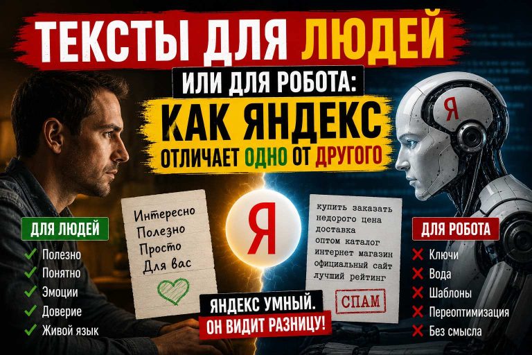 Тексты для людей или для робота: как Яндекс отличает одно от другого