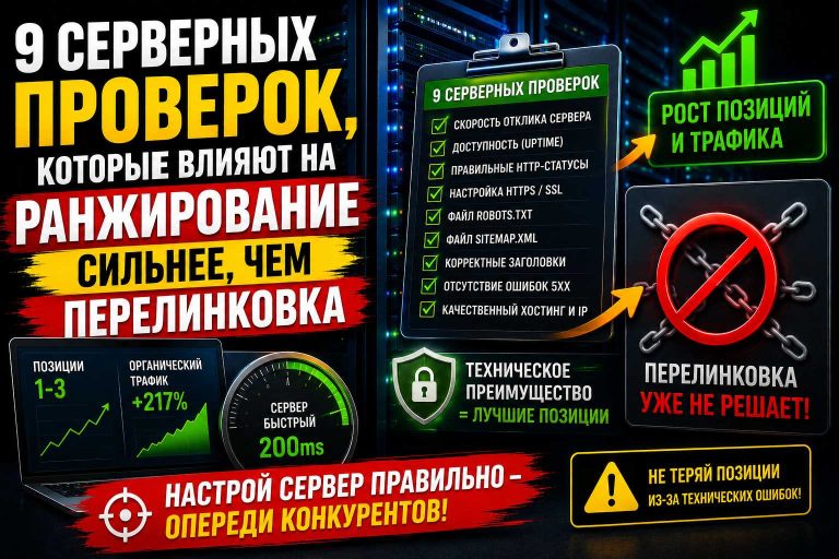 9 серверных проверок, которые влияют на ранжирование сильнее, чем перелинковка