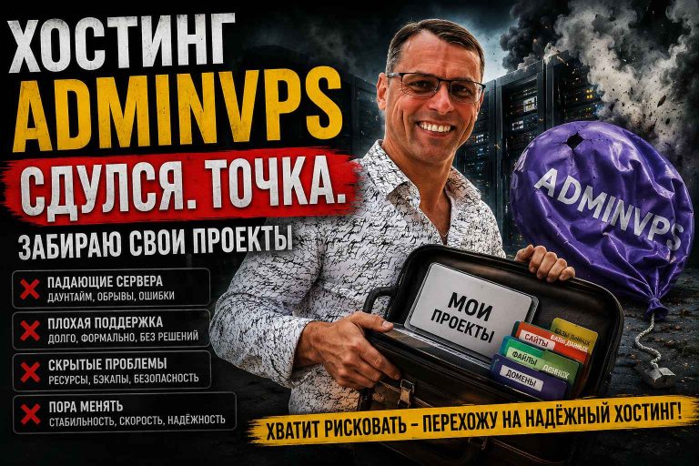 Хостинг ADMINVPS сдулся. Точка. Забираю свои проекты