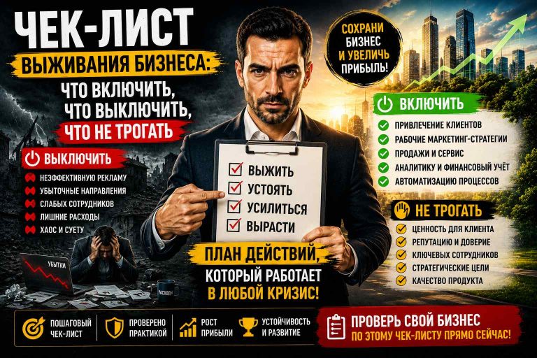 Чек-лист выживания бизнеса: что включить, что выключить, что не трогать