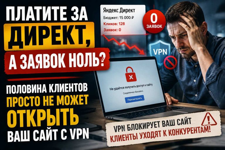 Платите за Яндекс Директ, а заявок ноль? Половина клиентов просто не может открыть ваш сайт с VPN