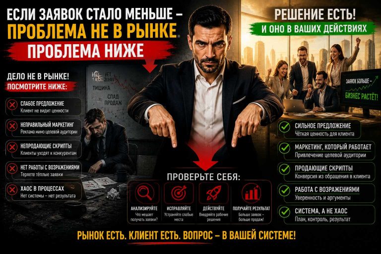Если заявок стало меньше — проблема не в рынке. Проблема ниже