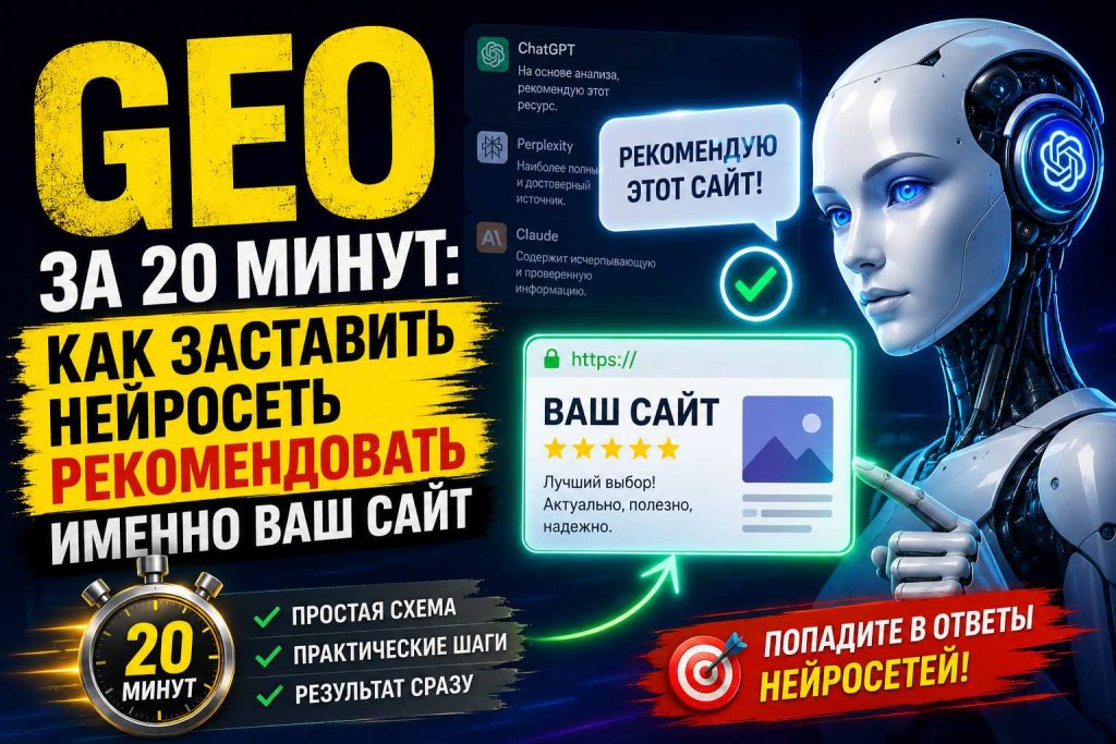 GEO за 20 минут: как заставить нейросеть рекомендовать именно ваш сайт
