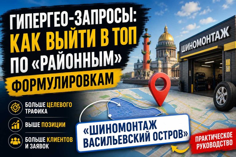 Гипергео-запросы: как выйти в топ по «районным» формулировкам вроде «шиномонтаж Васильевский остров
