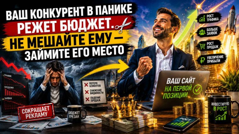 Ваш конкурент в панике режет бюджет. Не мешайте ему — займите его место