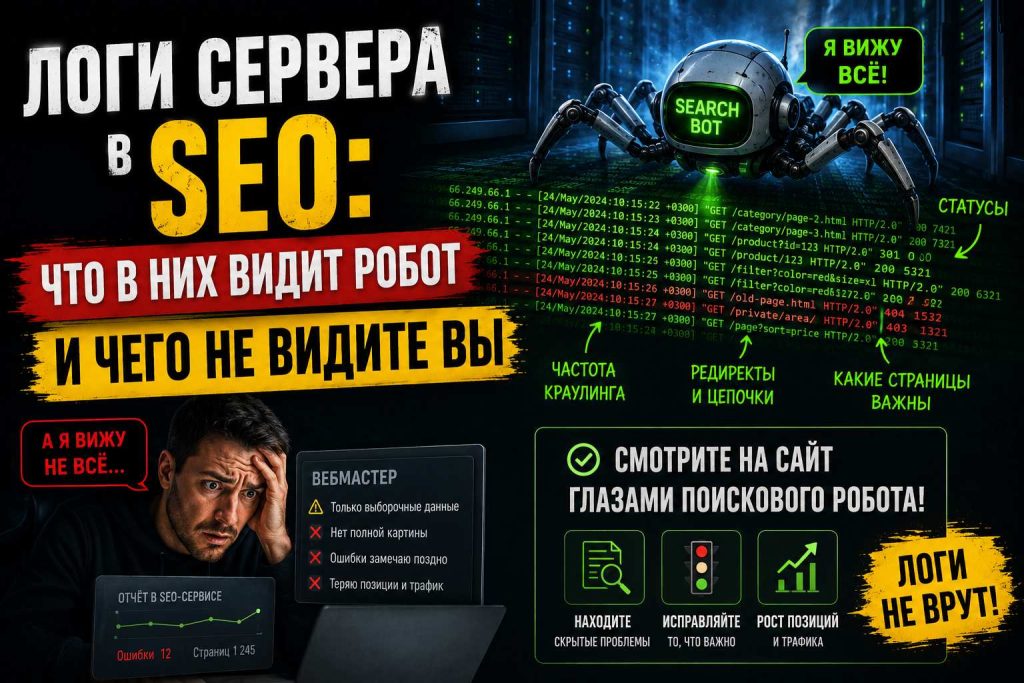 Логи сервера в SEO: что в них видит робот и чего не видите вы