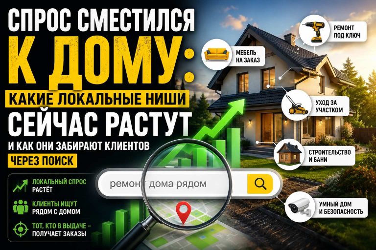 Спрос сместился к дому: какие локальные ниши сейчас растут и как они забирают клиентов через поиск