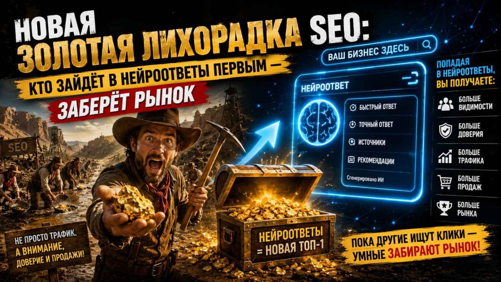 Новая золотая лихорадка SEO: кто зайдёт в нейроответы первым — заберёт рынок