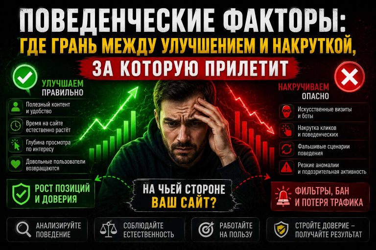 Поведенческие факторы: где грань между улучшением и накруткой, за которую прилетит