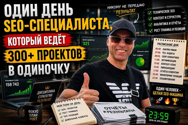 Один день SEO-специалиста, который ведёт 300+ проектов в одиночку