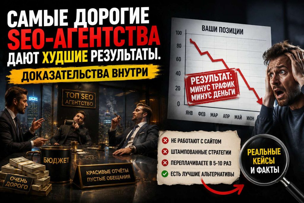 Самые дорогие SEO-агентства дают худшие результаты. Доказательства внутри