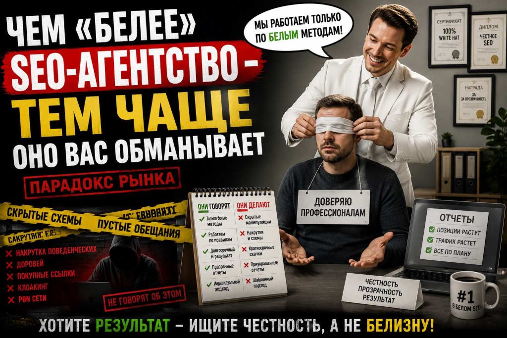 Чем «белее» SEO-агентство — тем чаще оно вас обманывает. Парадокс рынка