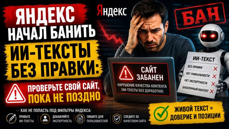 Яндекс начал банить ИИ-тексты без правки: проверьте свой сайт, пока не поздно