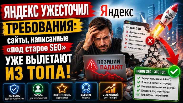 Яндекс ужесточил требования: сайты, написанные «под старое SEO», уже вылетают из топа