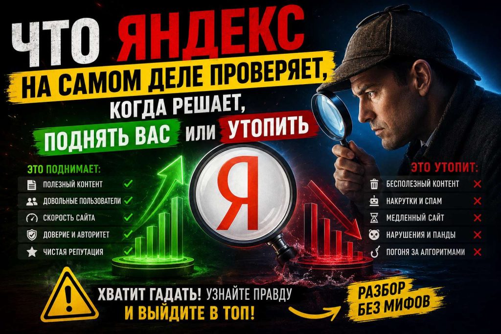 Что Яндекс на самом деле проверяет, когда решает, поднять вас или утопить