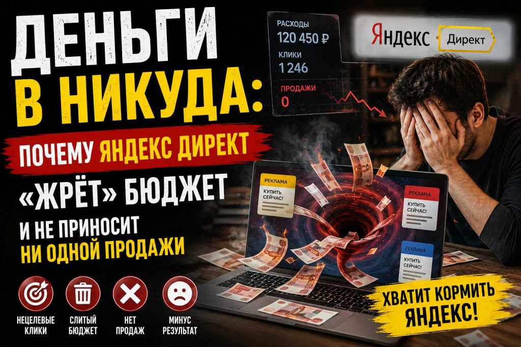 Деньги в никуда: почему Яндекс Директ «жрёт» бюджет и не приносит ни одной продажи