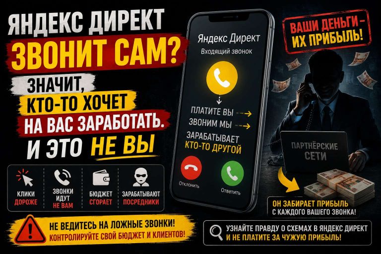 Яндекс Директ звонит сам? Значит, кто-то хочет на вас заработать. И это не вы