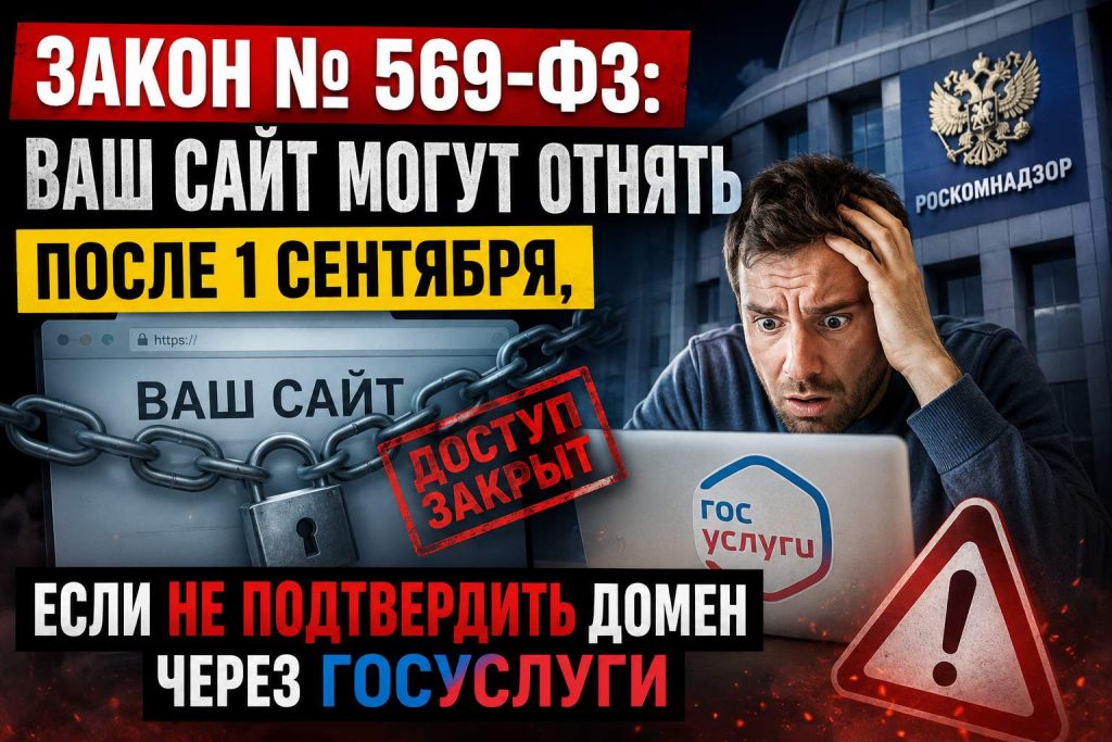 Закон № 569-ФЗ: ваш сайт могут отнять после 1 сентября, если не подтвердить домен через Госуслуги