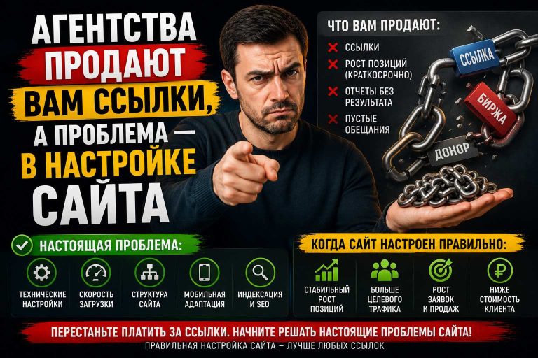 Агентства продают вам ссылки, а проблема — в настройке сайта