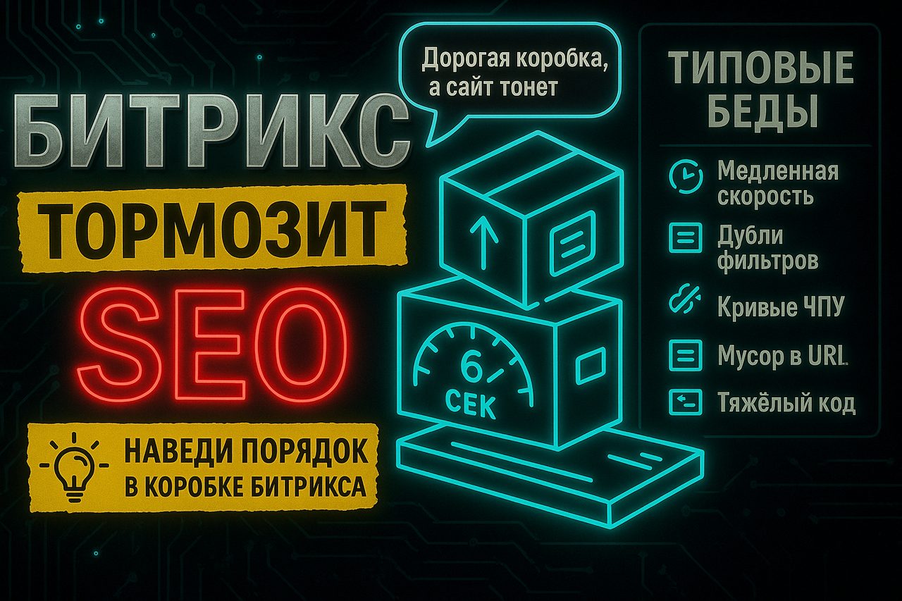 Купили дорогую коробку Битрикса, а сайт грузится 6 секунд и тонет в дублях
