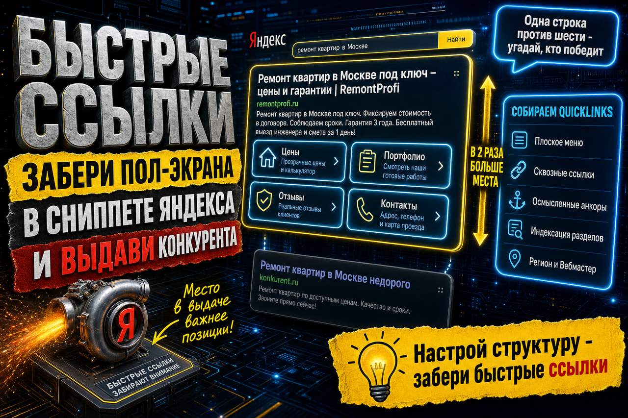 Быстрые ссылки в сниппете: как забрать вдвое больше места в выдаче