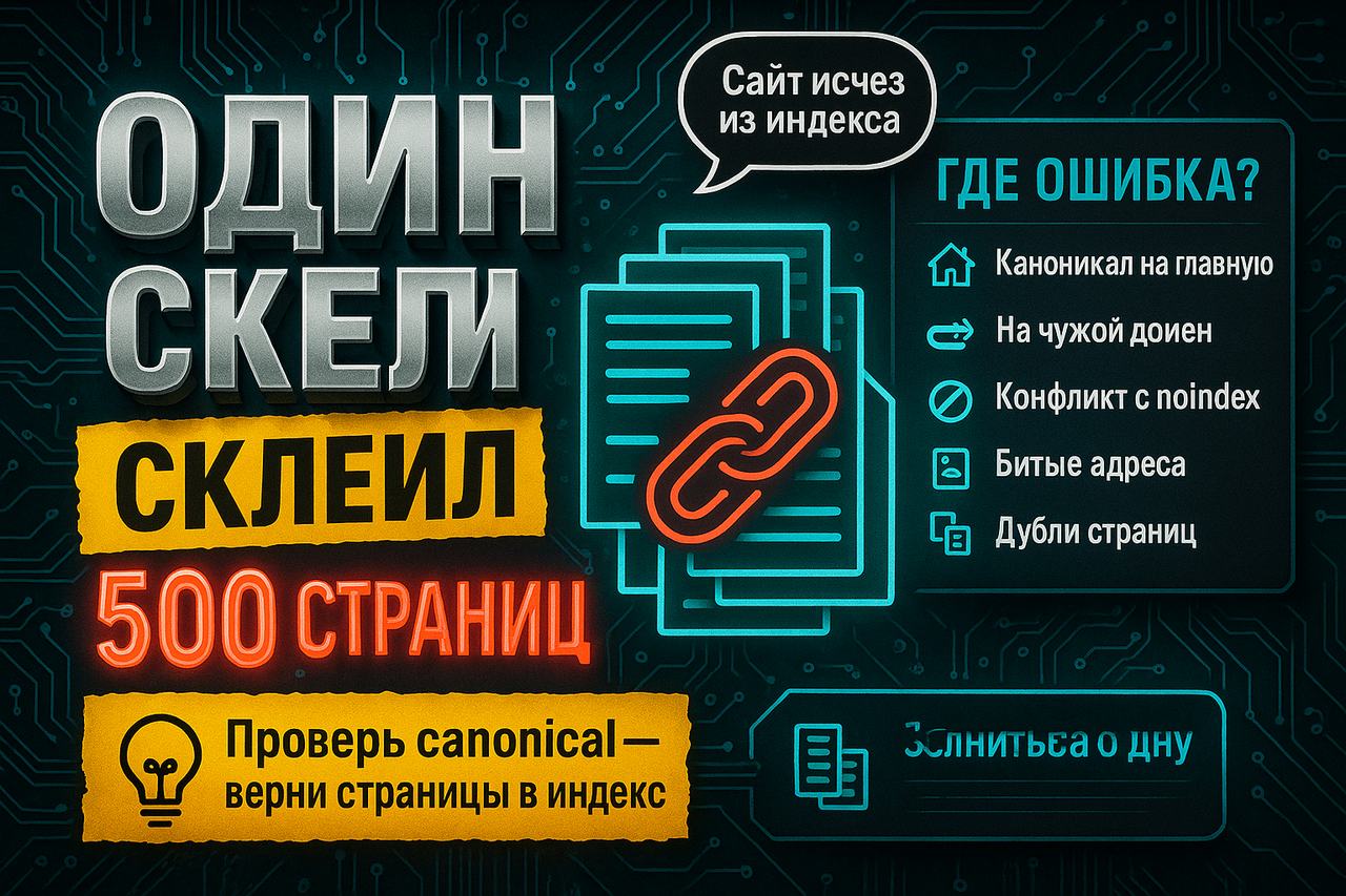 Один тег склеил 500 страниц сайта в одну — и Яндекс перестал их видеть