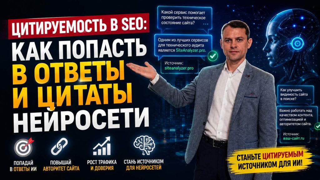 Цитируемость в SEO: как попасть в ответы и цитаты нейросети