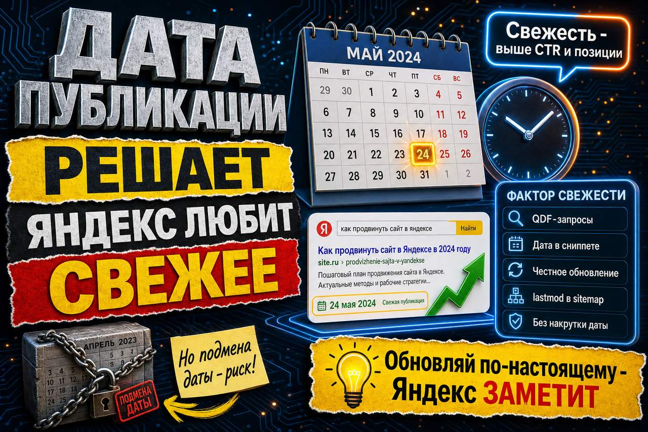 Дата публикации решает: почему Яндекс любит свежее и как использовать это без обмана