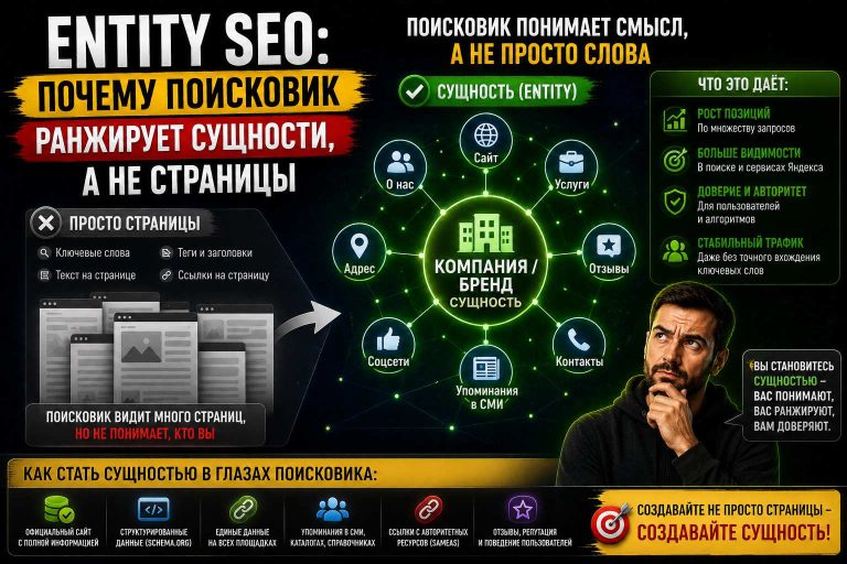 Entity SEO: почему поисковик ранжирует сущности, а не страницы