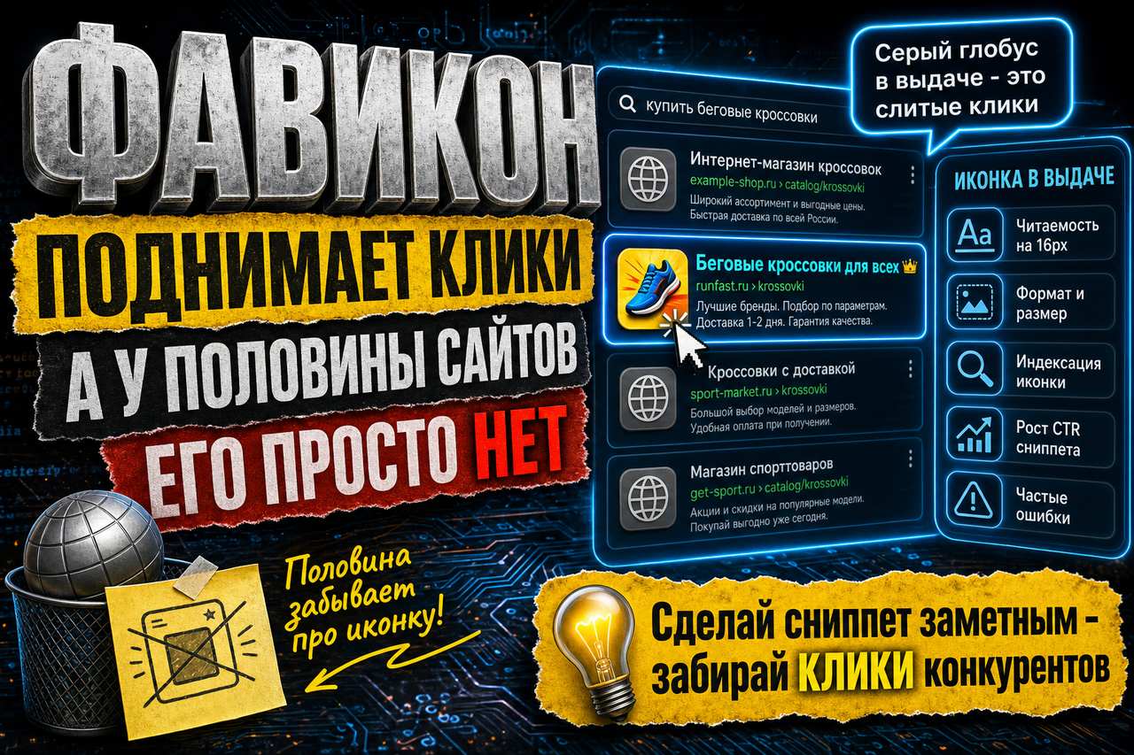 «Фавикон поднимает кликабельность в выдаче, а у половины сайтов его просто нет»