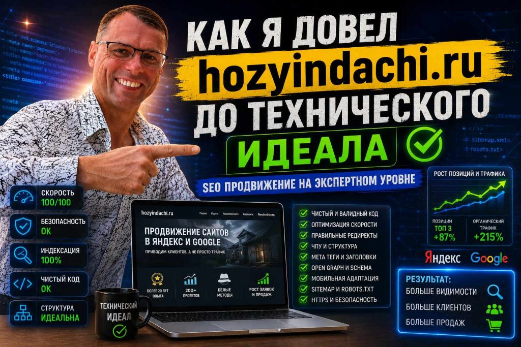 Как я довел свой сайт hozyindachi.ru до технического идеала