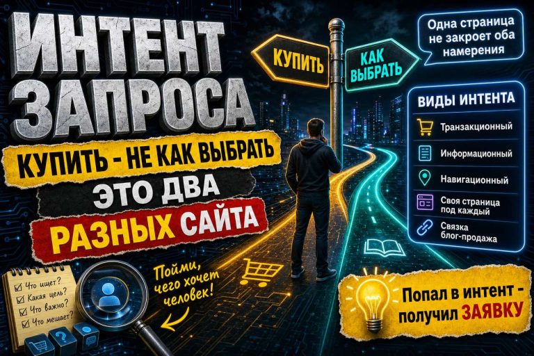Интент запроса: почему «купить» и «как выбрать» — это два разных сайта