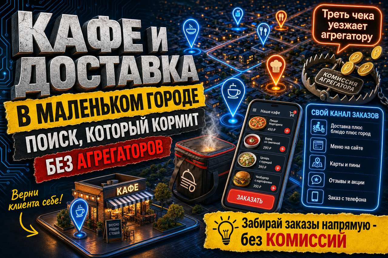 Кафе и доставка в маленьком городе: поиск, который кормит без агрегаторов