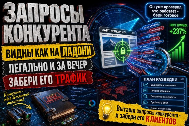 Как легально подсмотреть, по каким запросам конкурент забирает весь трафик
