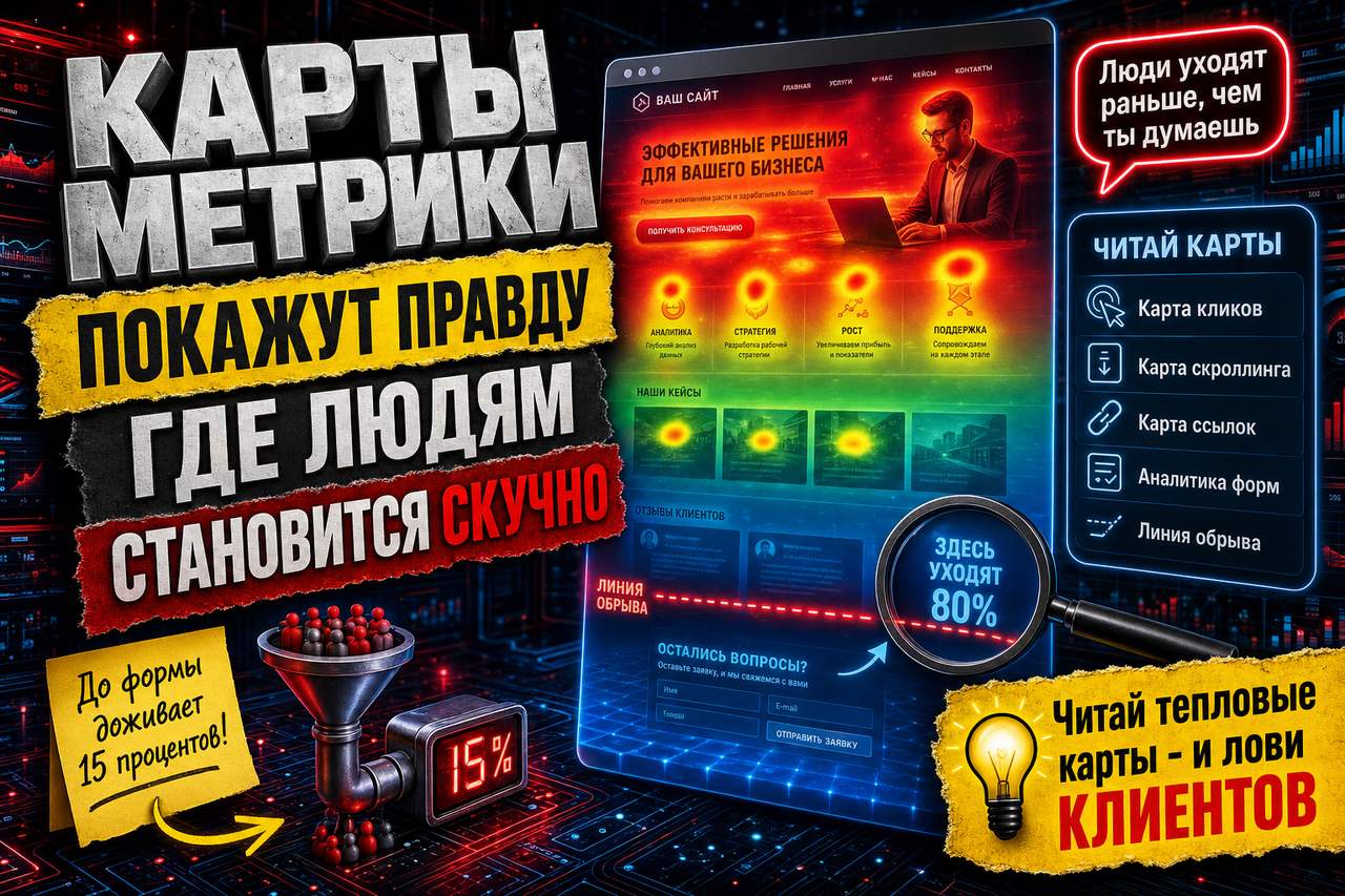 Карта кликов и скроллинга в Метрике: где на странице людям становится скучно