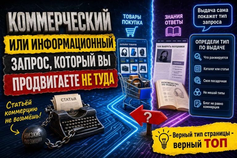 Коммерческий или информационный: запрос, который вы годами продвигаете не туда