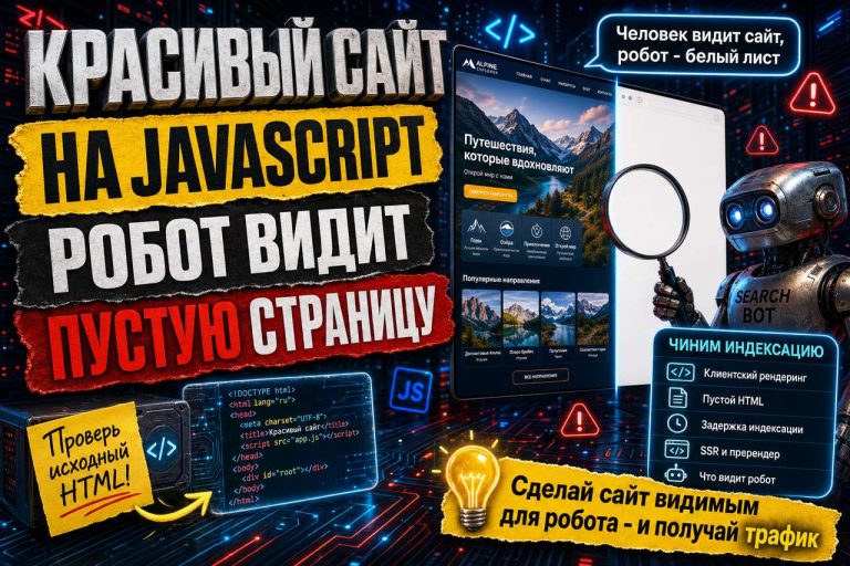Красивый сайт на JavaScript, который робот видит пустой страницей