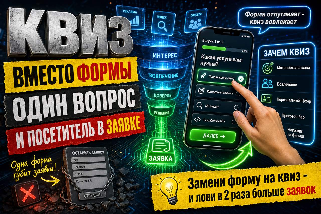 «Квиз вместо формы: как один вопрос превращает посетителя в заявку»