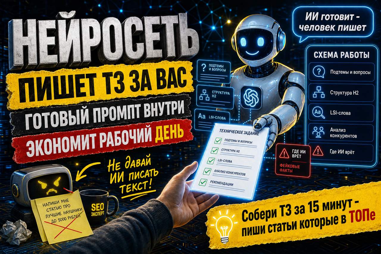 «Нейросеть пишет техзадание на статью за вас: промпт, который экономит рабочий день»