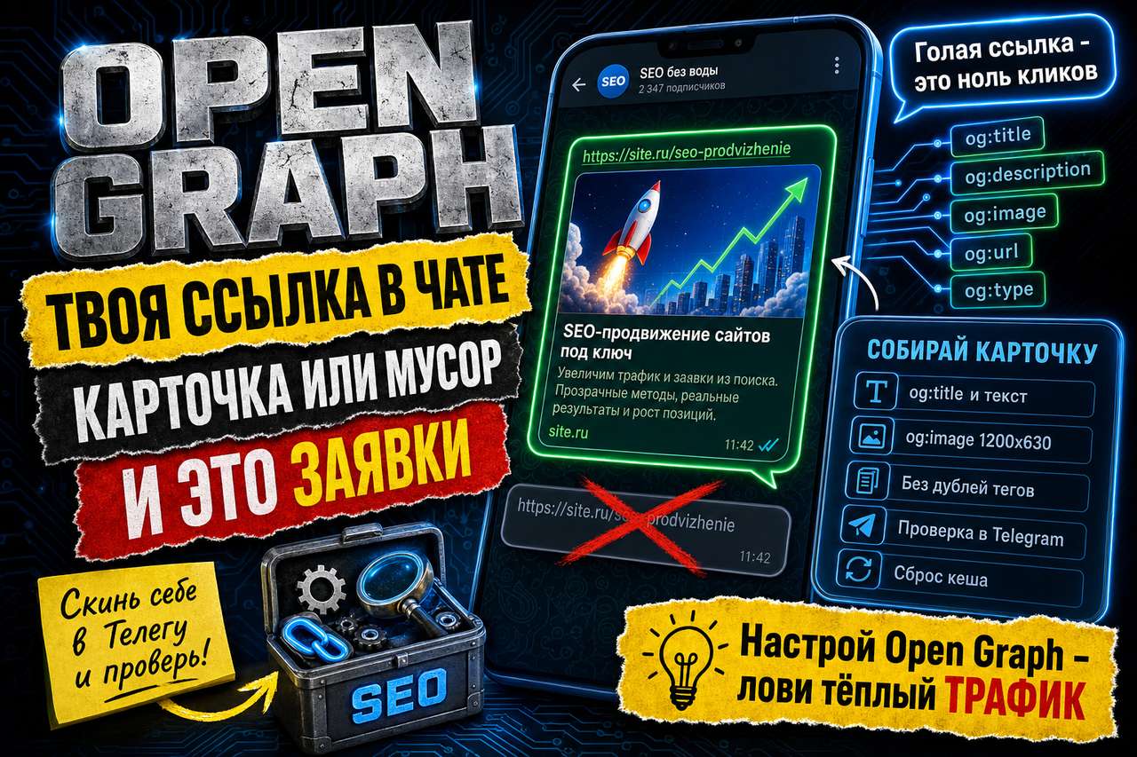Open Graph: как ссылка на ваш сайт выглядит в Telegram и WhatsApp — и почему это заявки