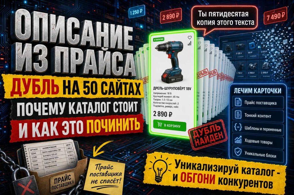 Описание товара, скопированное у поставщика: почему каталог не растёт в поиске