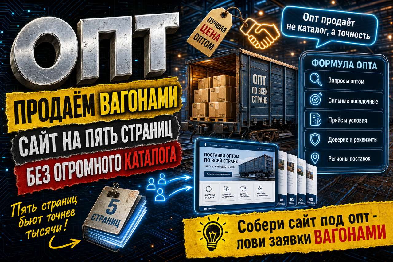 Оптовая торговля: как продавать вагонами через сайт на пять страниц