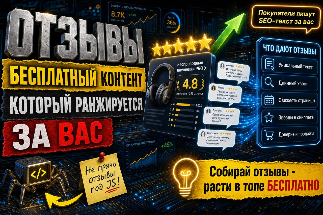 Отзывы на товар — это бесплатный контент, который ранжируется за вас