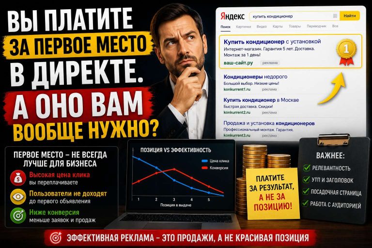 Вы платите за первое место в Директе. А оно вам вообще нужно?