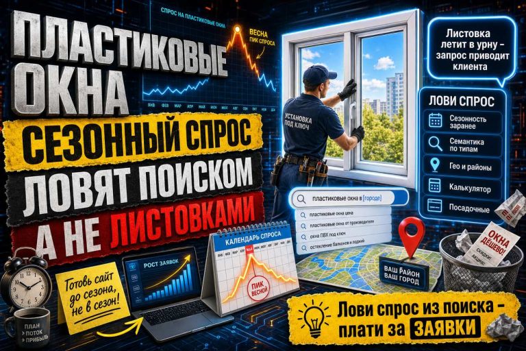 Пластиковые окна: сезонный спрос, который ловят поиском, а не листовками