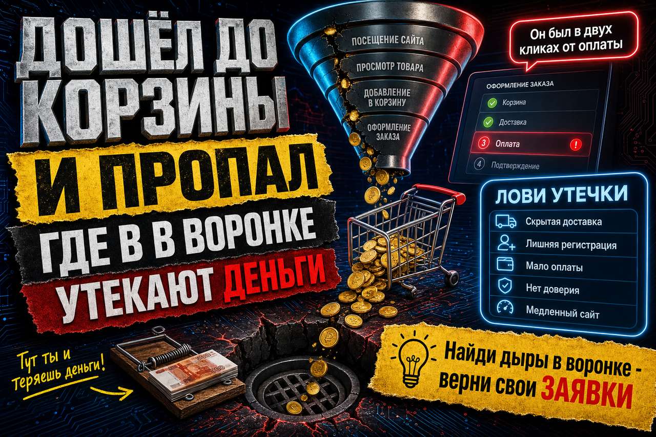 Посетитель дошёл до корзины и ушёл: где в воронке сайта утекают деньги